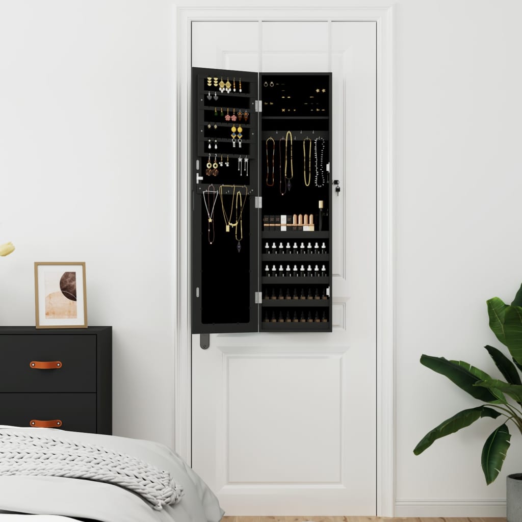 Mirror Jewellery Cabinet Wall Mounted 30X8.5X106 Cm